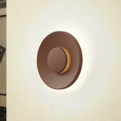 Lucande Kayana LED-ulkoseinävalaisin, ruosteenvärinen, alumiini, 24 cm