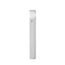 Lucande Kiran -pylväsvalaisin 100 cm, liiketunnistin, vaaleanharmaa, IP44