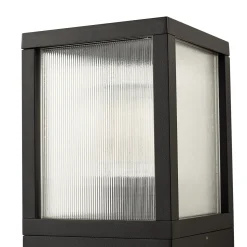 Lucande Klemens -ulkoseinälamppu, musta, metalli, IP54, Riffle