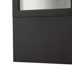 Lucande Klemens -ulkoseinälamppu, musta, metalli, IP54, Riffle