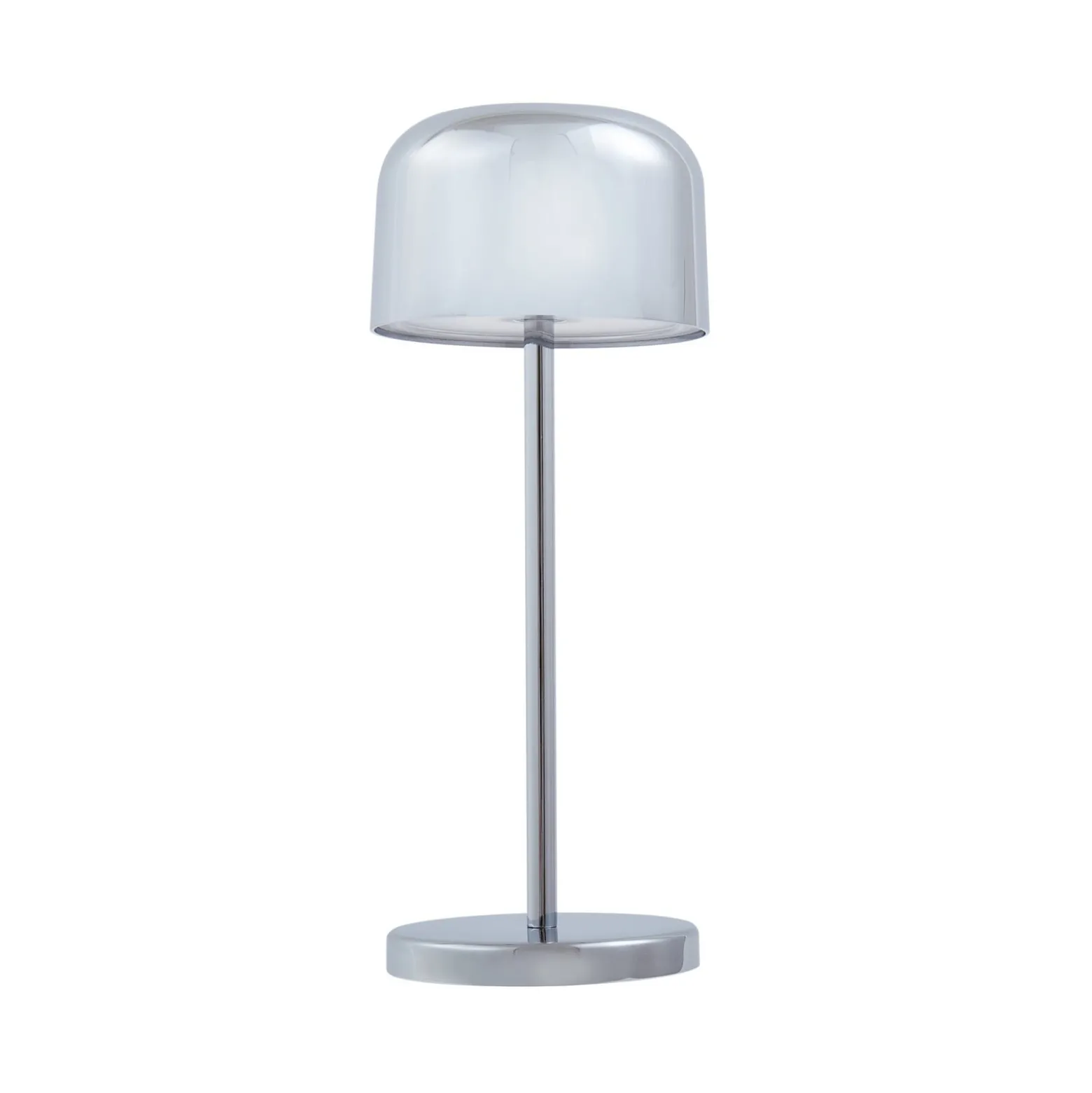 Lucande LED-akkukäyttöinen pöytävalaisin Quill, kromi, CCT, himmennettävä
