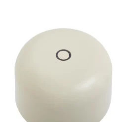 Lucande LED-akku-pöytävalaisin Quill, beige, CCT, himmennettävä
