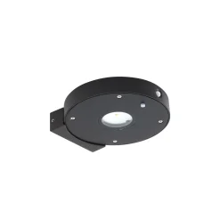 Lucande LED-aurinkokäyttöinen seinälamppu Tavon, pyöreä, musta, anturi