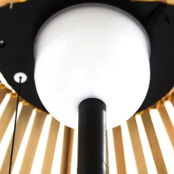 Lucande LED-aurinkolattiavalaisin Eligio, bambu, Ø 39 cm, RGB