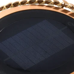Lucande LED-aurinkolattiavalaisin Eligio, bambu, Ø 39 cm, RGB