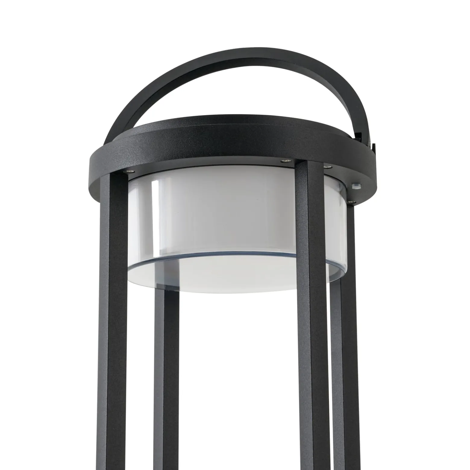 Lucande LED-aurinkopöytävalaisin Tilena, pyöreä, musta, himmennettävä