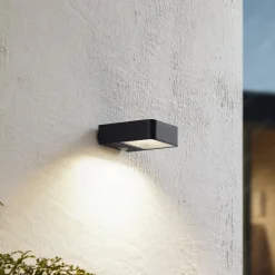 Lucande LED aurinko ulkoseinävalaisin Dava, korkeus 5 cm, anturi