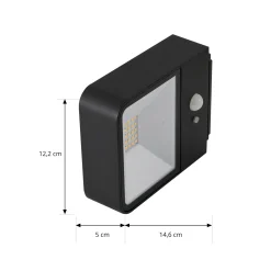 Lucande LED aurinko ulkoseinävalaisin Dava, korkeus 5 cm, anturi