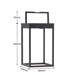 Lucande LED-aurinkovalaisin Lynzy, 38cm, musta, metallia, IP65