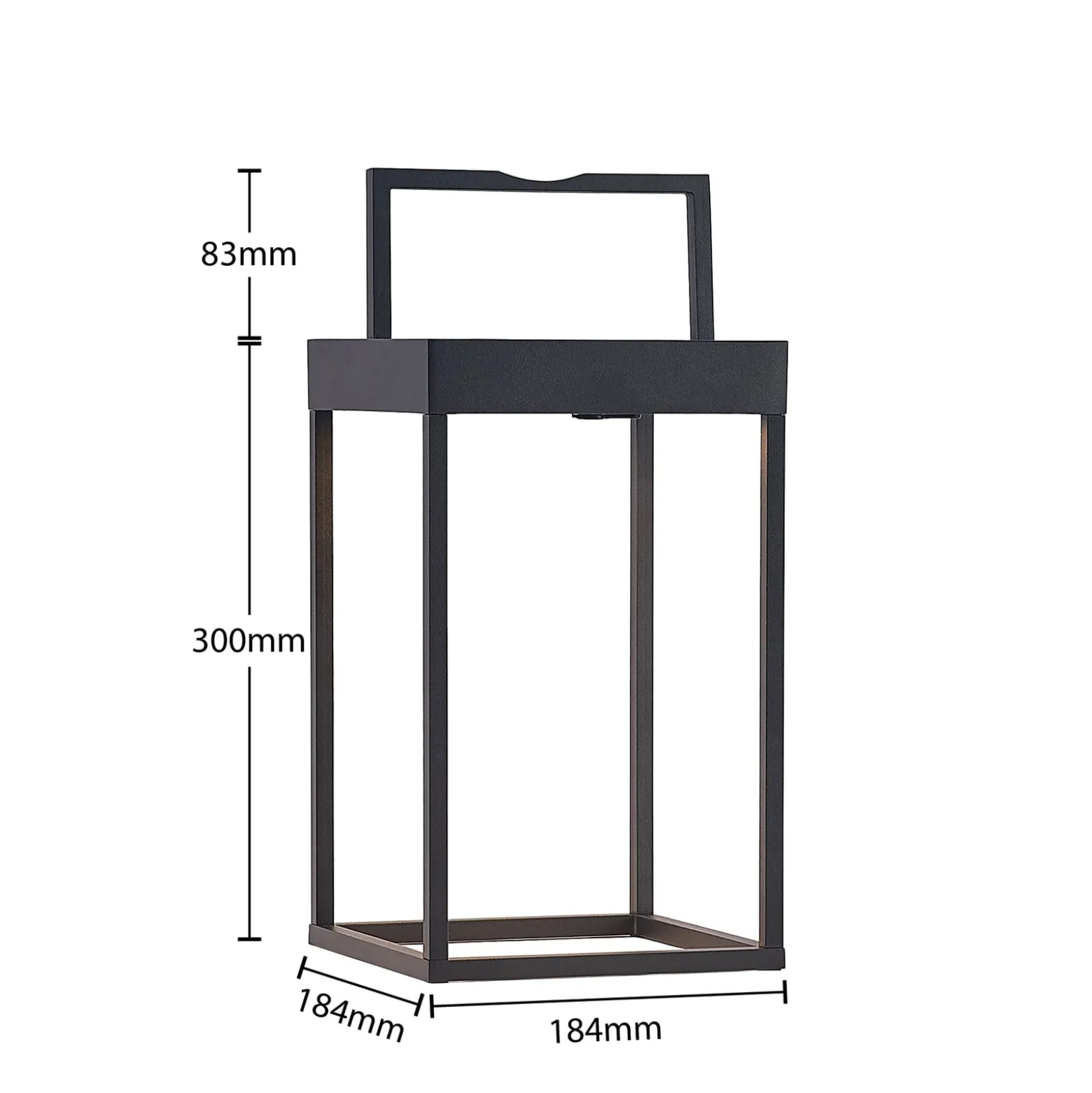 Lucande LED-aurinkovalaisin Lynzy, 38cm, musta, metallia, IP65