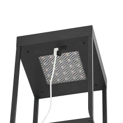 Lucande LED-aurinkovalaisin Lynzy, 38cm, musta, metallia, IP65