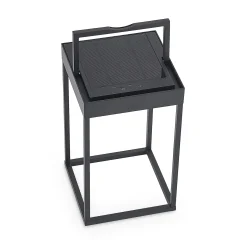Lucande LED-aurinkovalaisin Lynzy, 38cm, musta, metallia, IP65