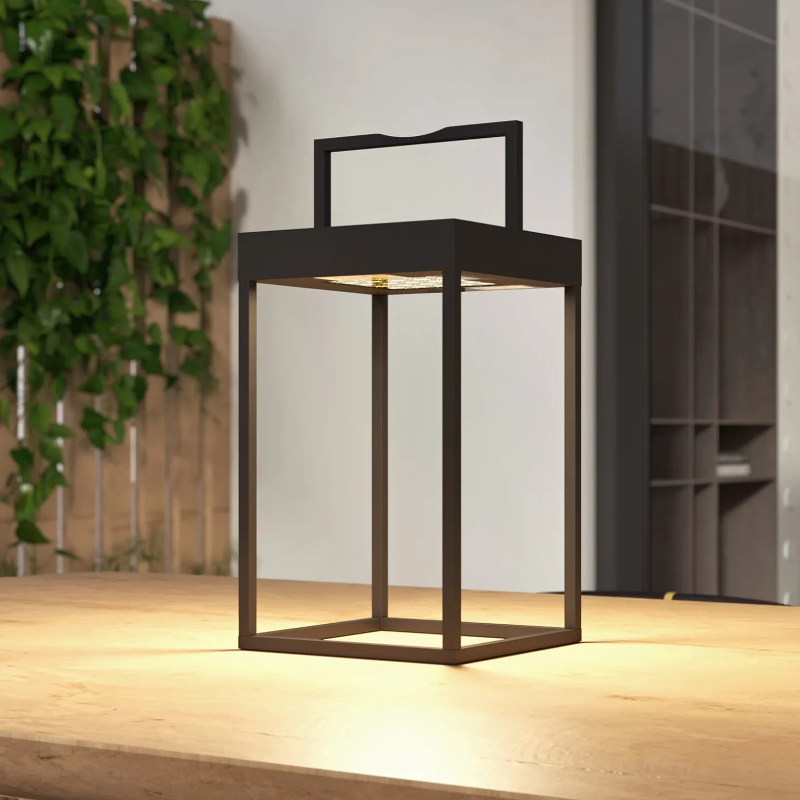 Lucande LED-aurinkovalaisin Lynzy, 38cm, musta, metallia, IP65