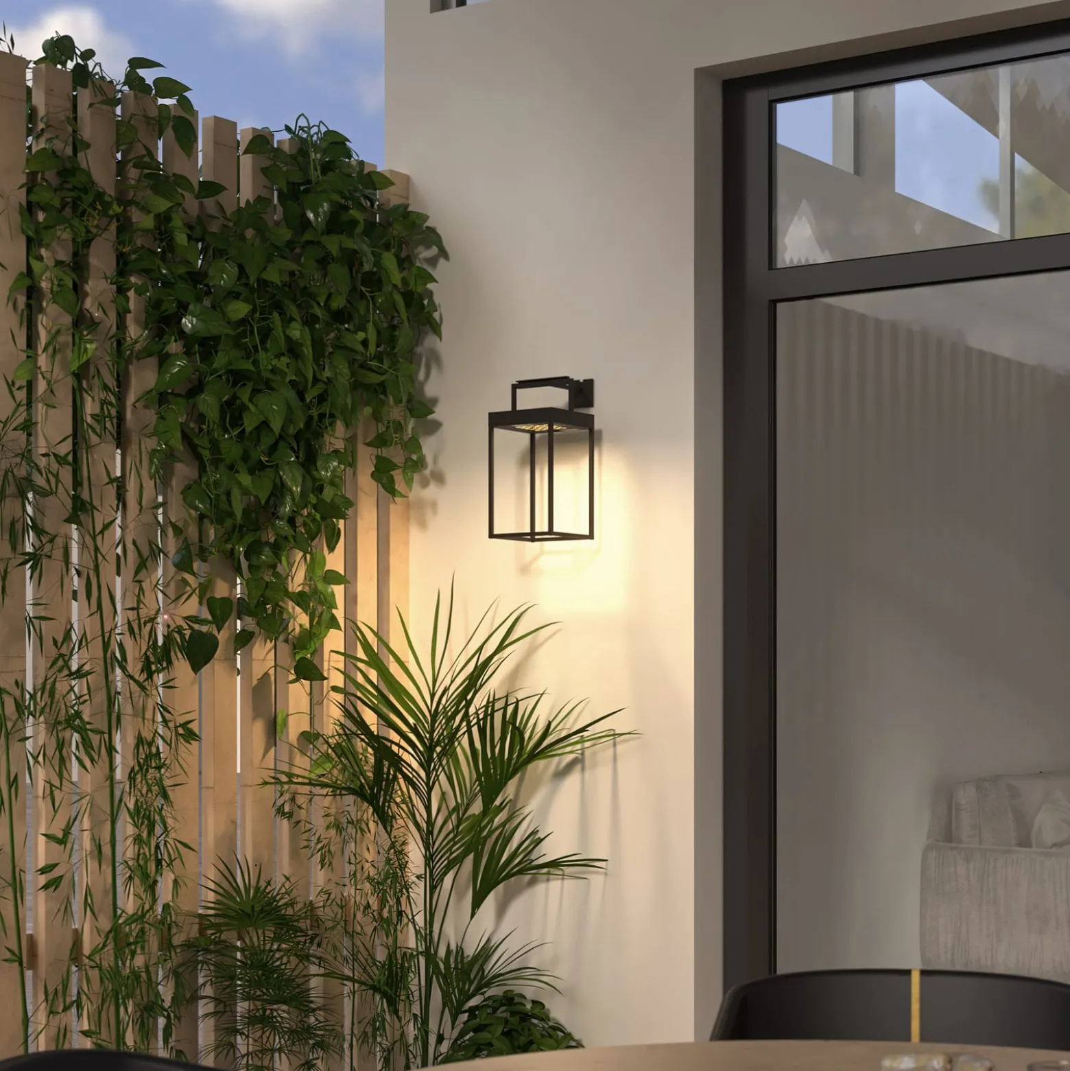 Lucande LED-aurinkovalaisin Lynzy, 38cm, musta, metallia, IP65