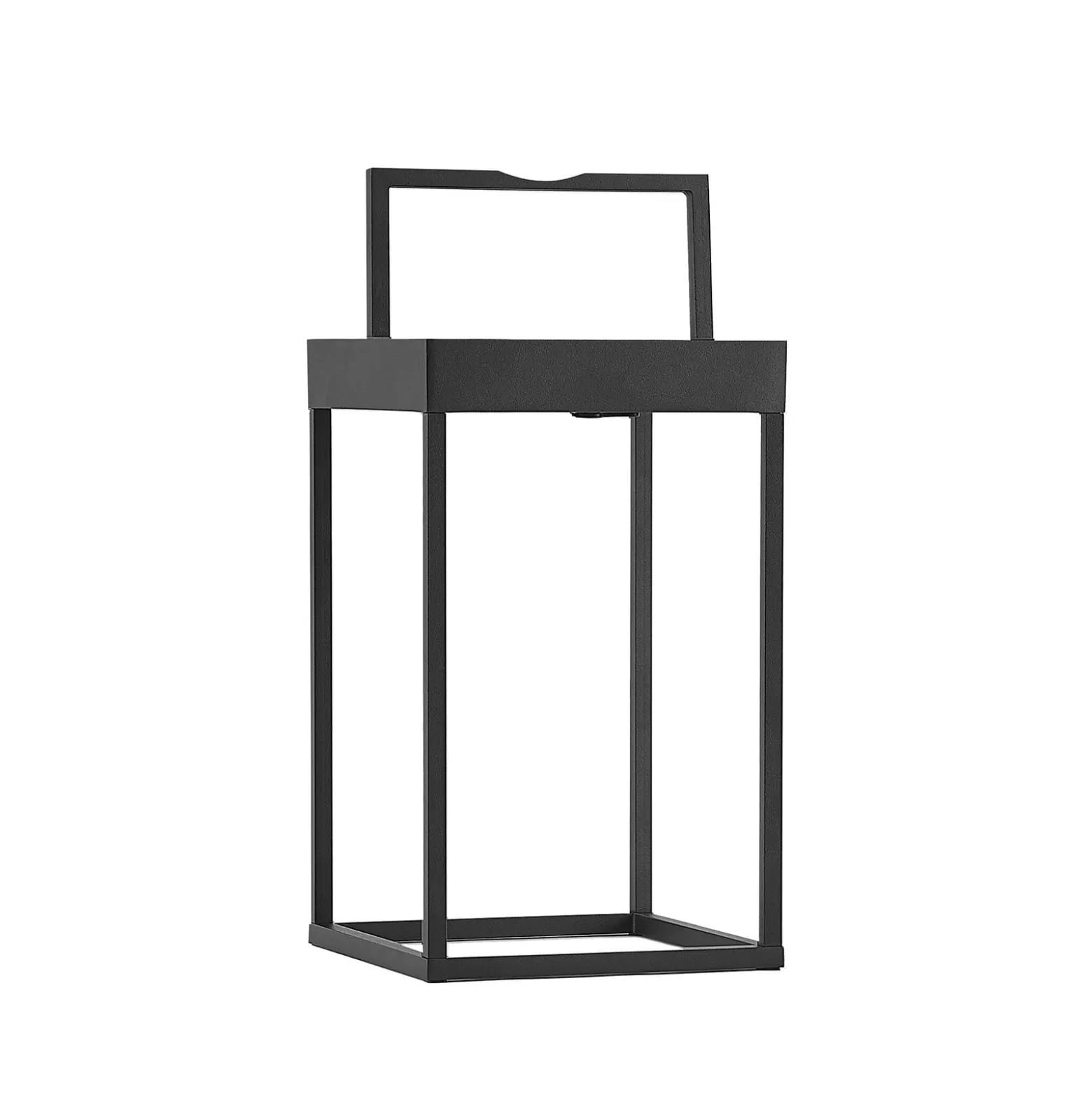 Lucande LED-aurinkovalaisin Lynzy, 38cm, musta, metallia, IP65