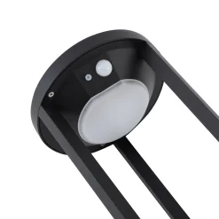 Lucande LED-aurinkovalaisin Nilea, Ø 16 cm, musta, anturi