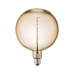 Lucande LED-globe-lamppu, E27 4 W, halkaisija 18 cm, 2700 K, keltainen