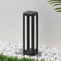 Lucande LED-jalustavalaisin Fery, antrasiitti, metalli, 50cm, IP65