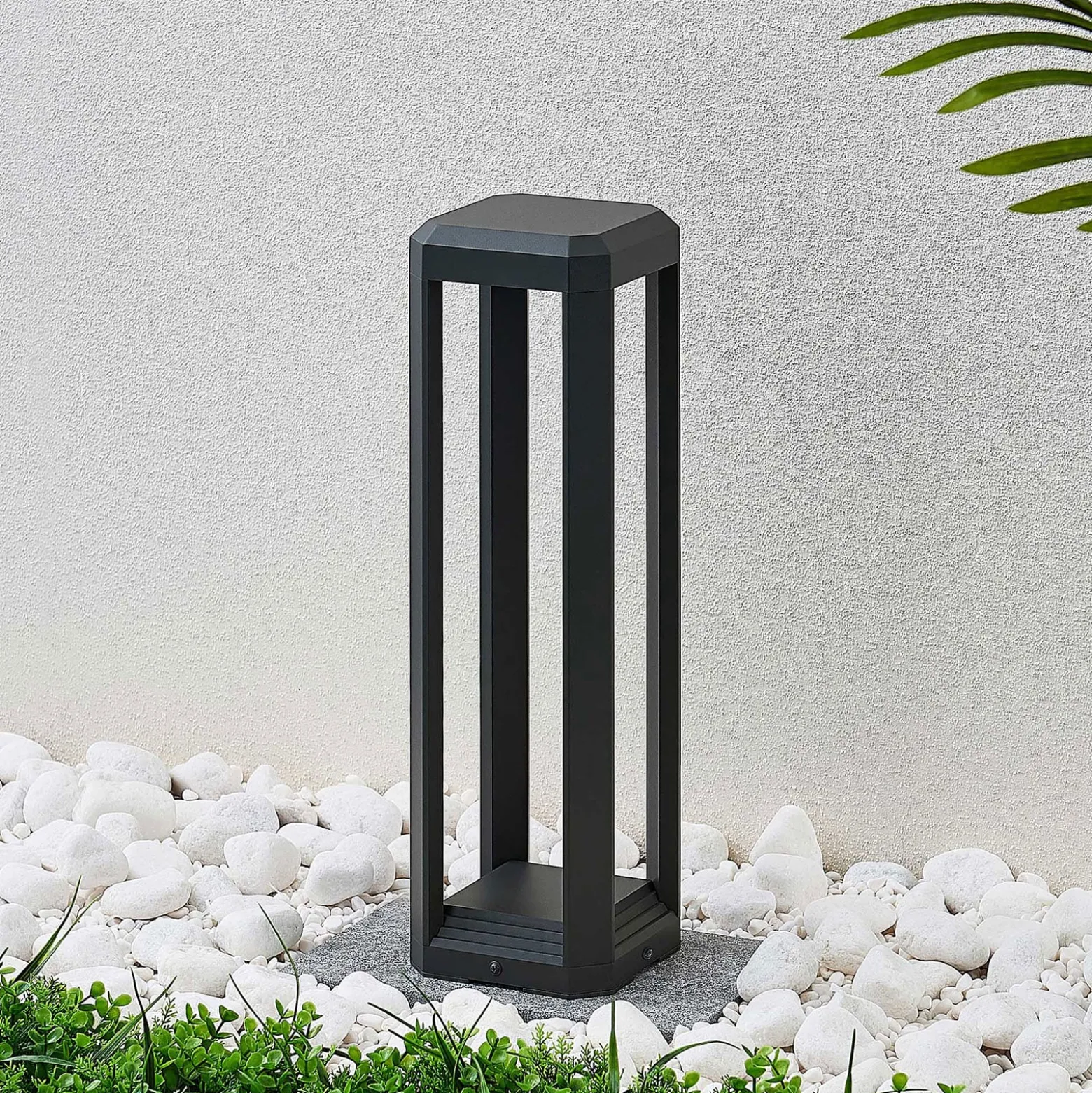 Lucande LED-jalustavalaisin Fery, antrasiitti, metalli, 50cm, IP65
