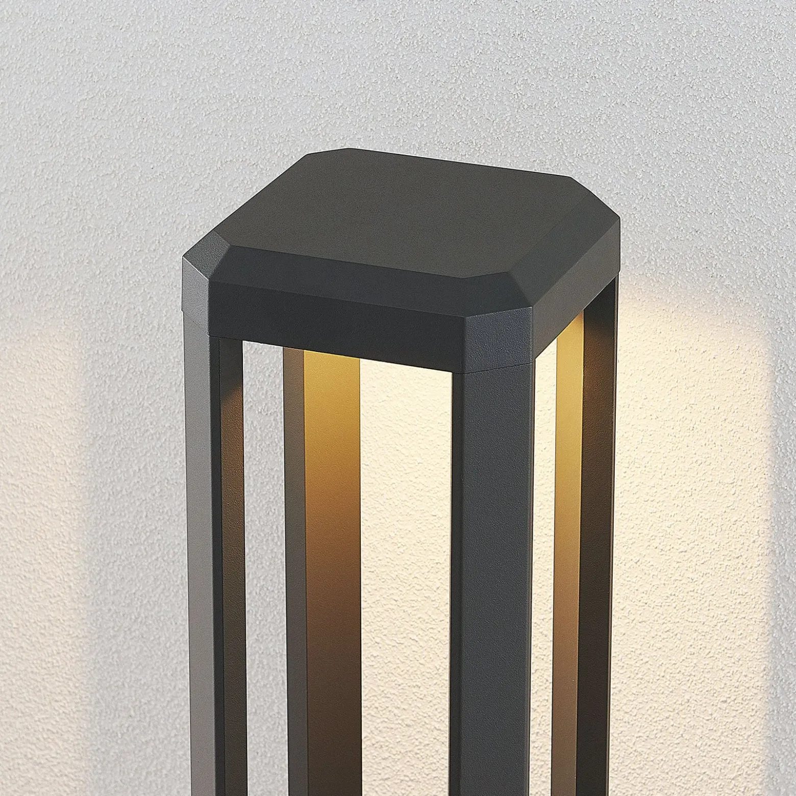 Lucande LED-jalustavalaisin Fery, antrasiitti, metalli, 50cm, IP65