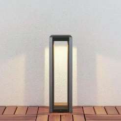 Lucande LED-jalustavalaisin Fery, antrasiitti, metalli, 50cm, IP65