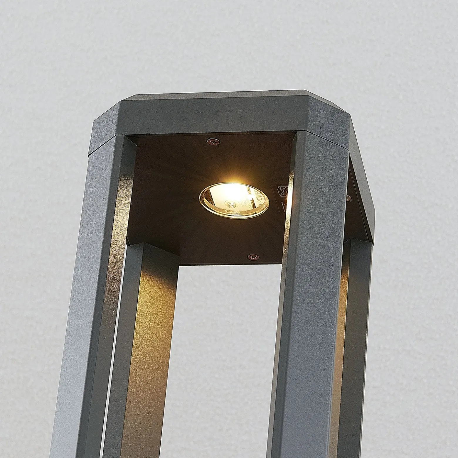 Lucande LED-jalustavalaisin Fery, antrasiitti, metalli, 50cm, IP65