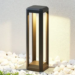Lucande LED-jalustavalaisin Fery, antrasiitti, metalli, 50cm, IP65