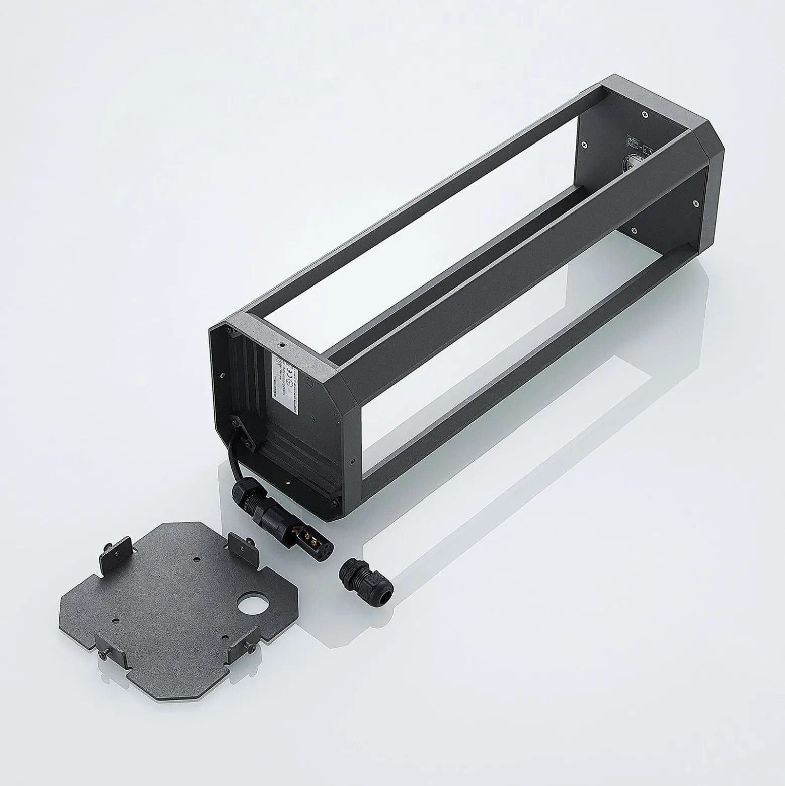 Lucande LED-jalustavalaisin Fery, antrasiitti, metalli, 50cm, IP65