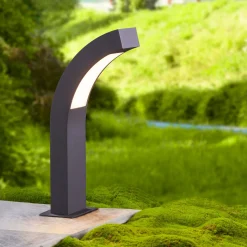 Lucande LED-jalustavalaisin Lennik, 40 cm, antrasiitti, metallia