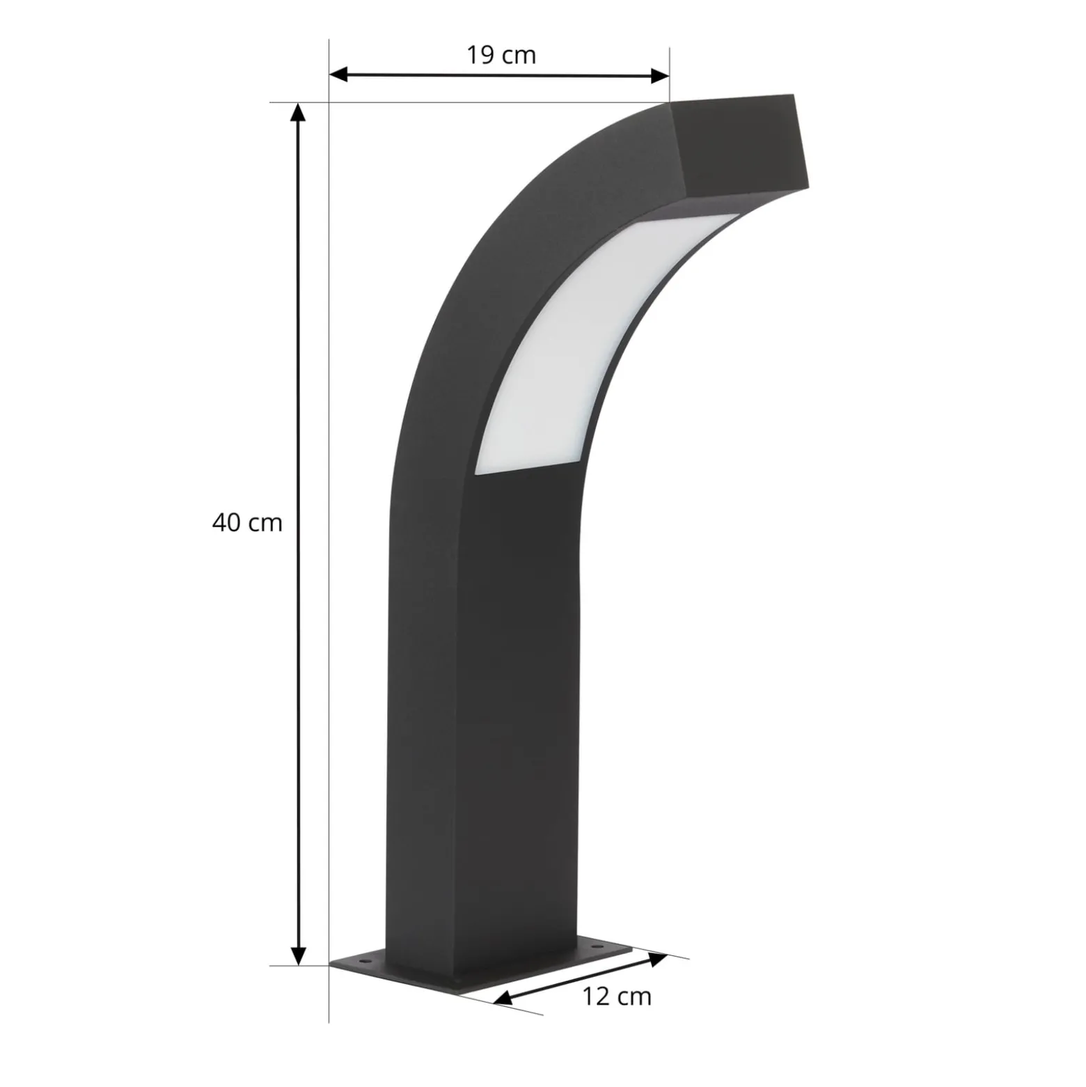 Lucande LED-jalustavalaisin Lennik, 40 cm, antrasiitti, metallia