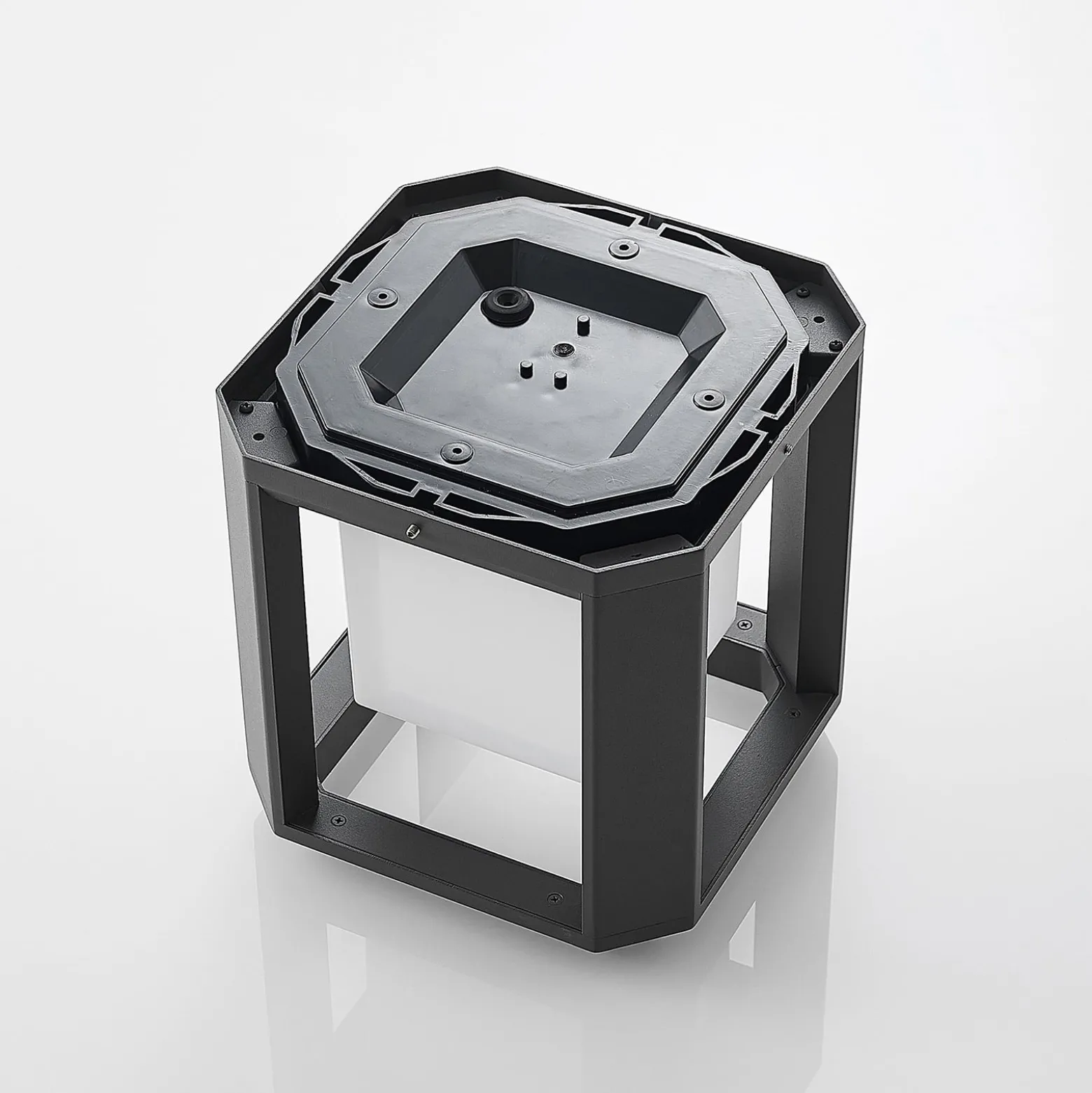 Lucande LED jalustavalaisin Serenella, antrasiitti, metalli, 27cm