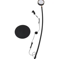 Lucande LED-kaarivalaisin Boga, musta, metalli, himmennettävä