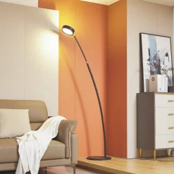 Lucande LED-kaarivalaisin Boga, musta, metalli, himmennettävä