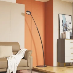 Lucande LED-kaarivalaisin Boga, musta, metalli, himmennettävä