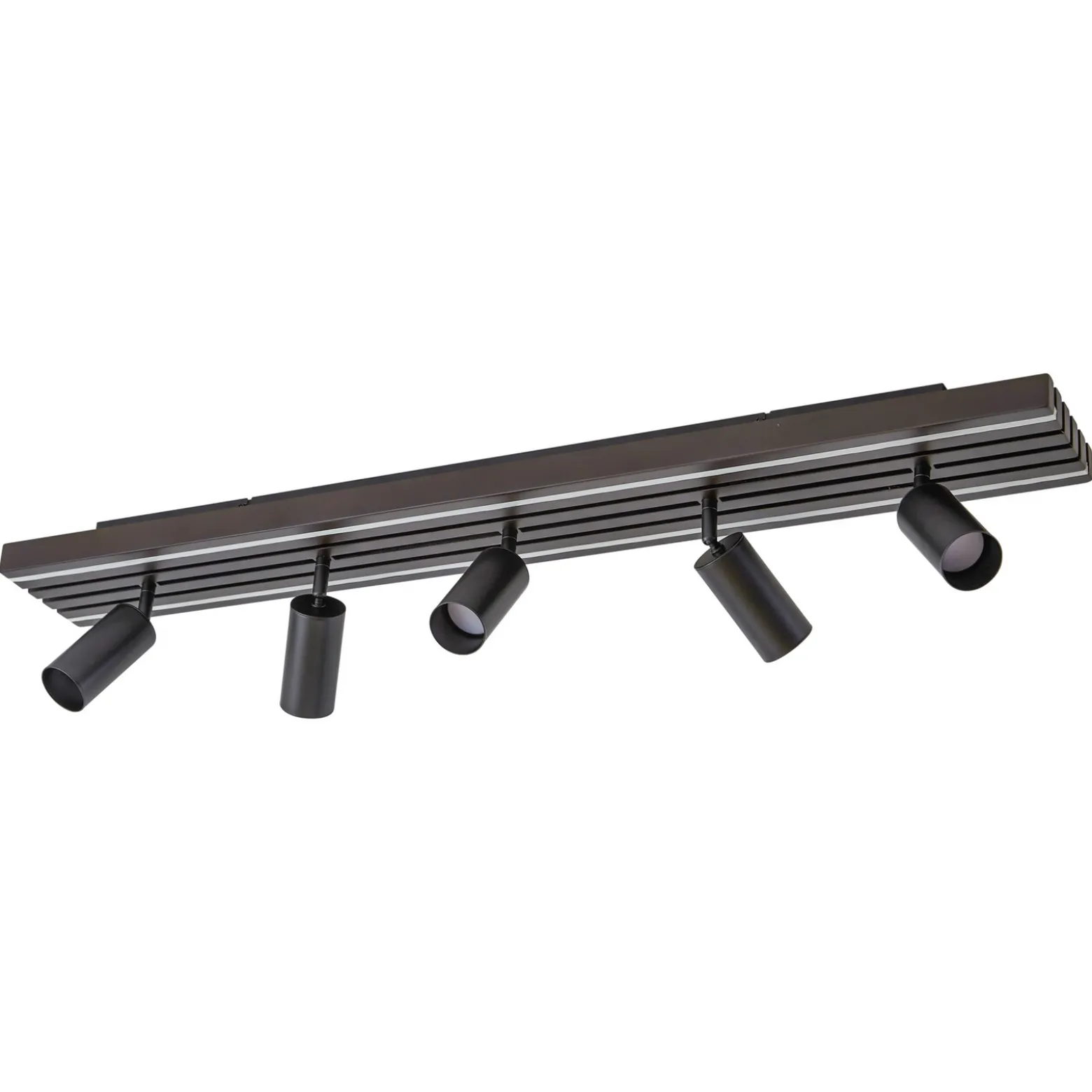 Lucande LED-kattokohdevalo Tiron, 5-lamppuinen, 100 cm, tammi