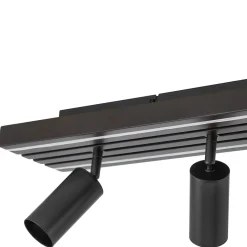 Lucande LED-kattokohdevalo Tiron, 5-lamppuinen, 100 cm, tammi