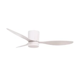Lucande LED-kattotuuletin Kayu, valkoinen, DC, hiljainen, Ø 132 cm
