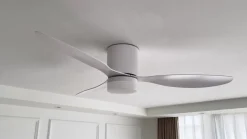 Lucande LED-kattotuuletin Kayu, valkoinen, DC, hiljainen, Ø 132 cm