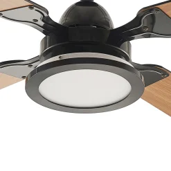 Lucande LED-kattotuuletin Tedric, musta, hiljainen, 133 cm