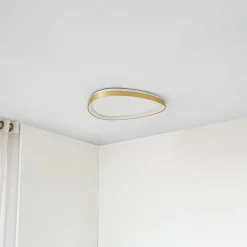 Lucande LED-kattovalaisin Asken, 61 cm, kulta, CCT, himmennettävä