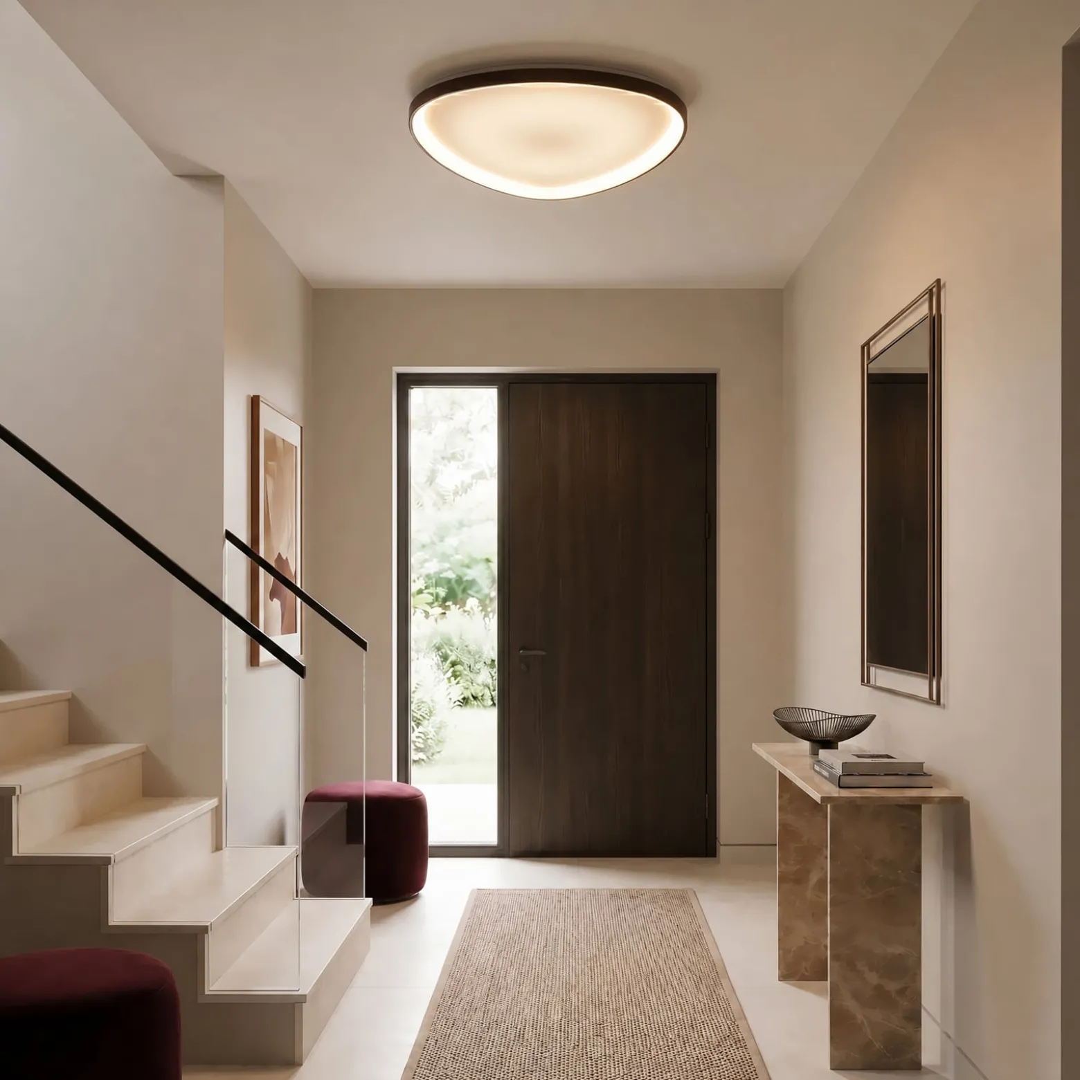 Lucande LED-kattovalaisin Asken, 61 cm, ruskea, CCT, himmennettävä