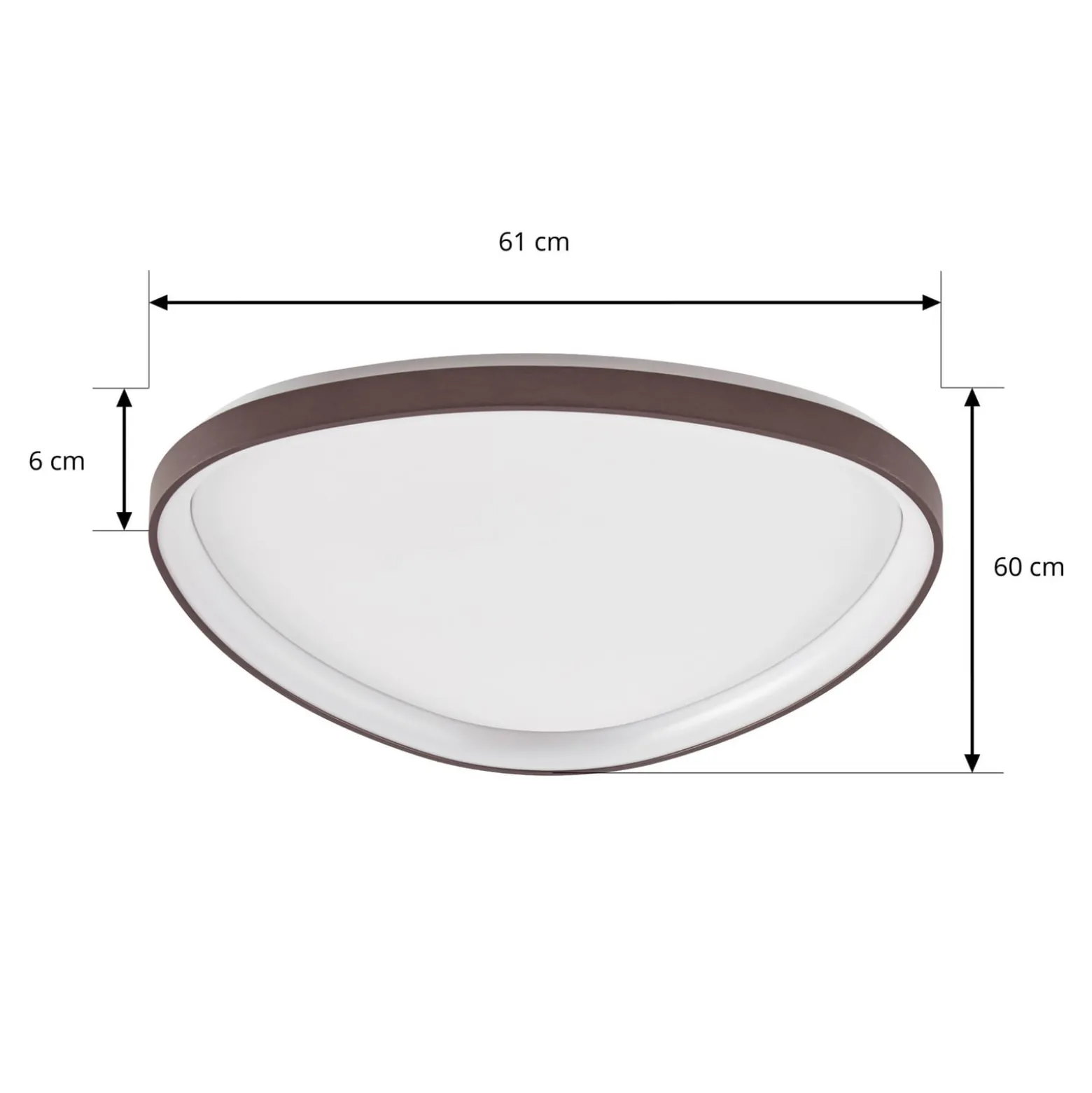 Lucande LED-kattovalaisin Asken, 61 cm, ruskea, CCT, himmennettävä