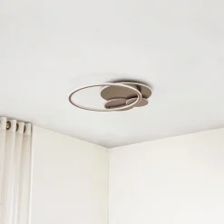 Lucande LED-kattovalaisin Circulo, kahvinruskea, CCT, himmennettävä