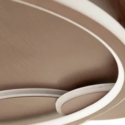 Lucande LED-kattovalaisin Circulo, kahvinruskea, CCT, himmennettävä