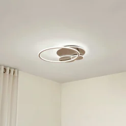 Lucande LED-kattovalaisin Circulo, kahvinruskea, CCT, himmennettävä