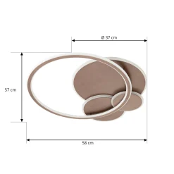 Lucande LED-kattovalaisin Circulo, kahvinruskea, CCT, himmennettävä