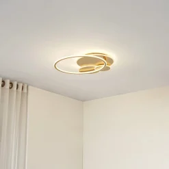 Lucande LED-kattovalaisin Circulo, kulta, 60 cm CCT, himmennettävä