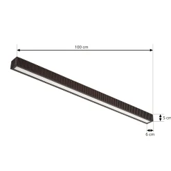 Lucande LED-kattovalaisin Emara, tumma puu, tammi, himmennettävä