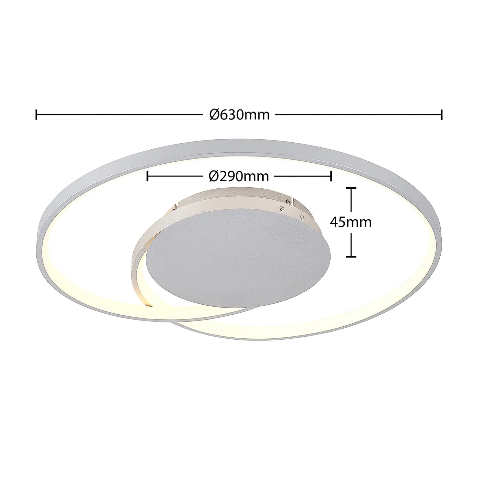 Lucande LED-kattovalaisin Enesa, 63 cm, CCT, kaukosäädin, himmennettävä