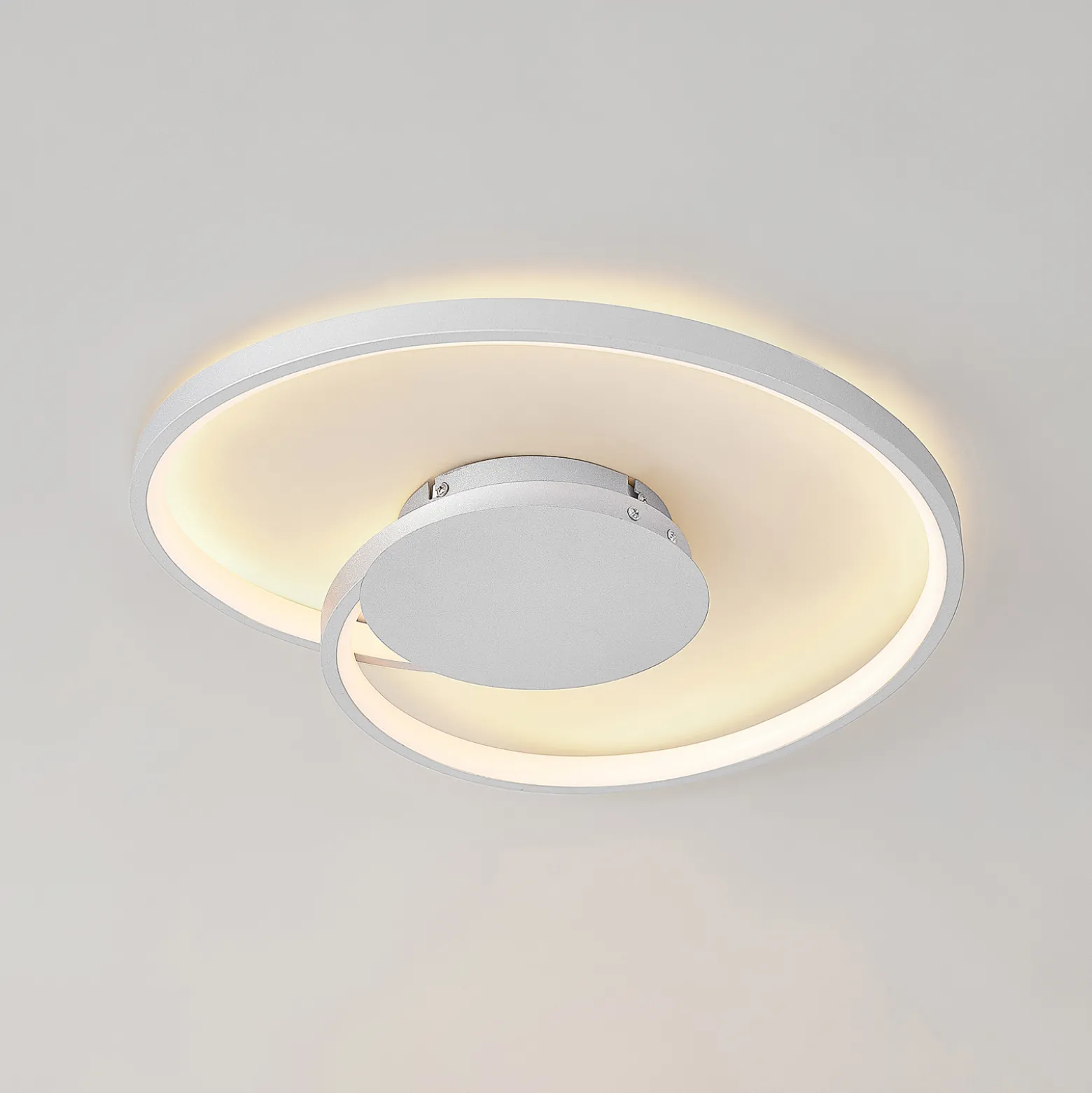 Lucande LED-kattovalaisin Enesa, Ø 46 cm, 2700 K, himmennettävä